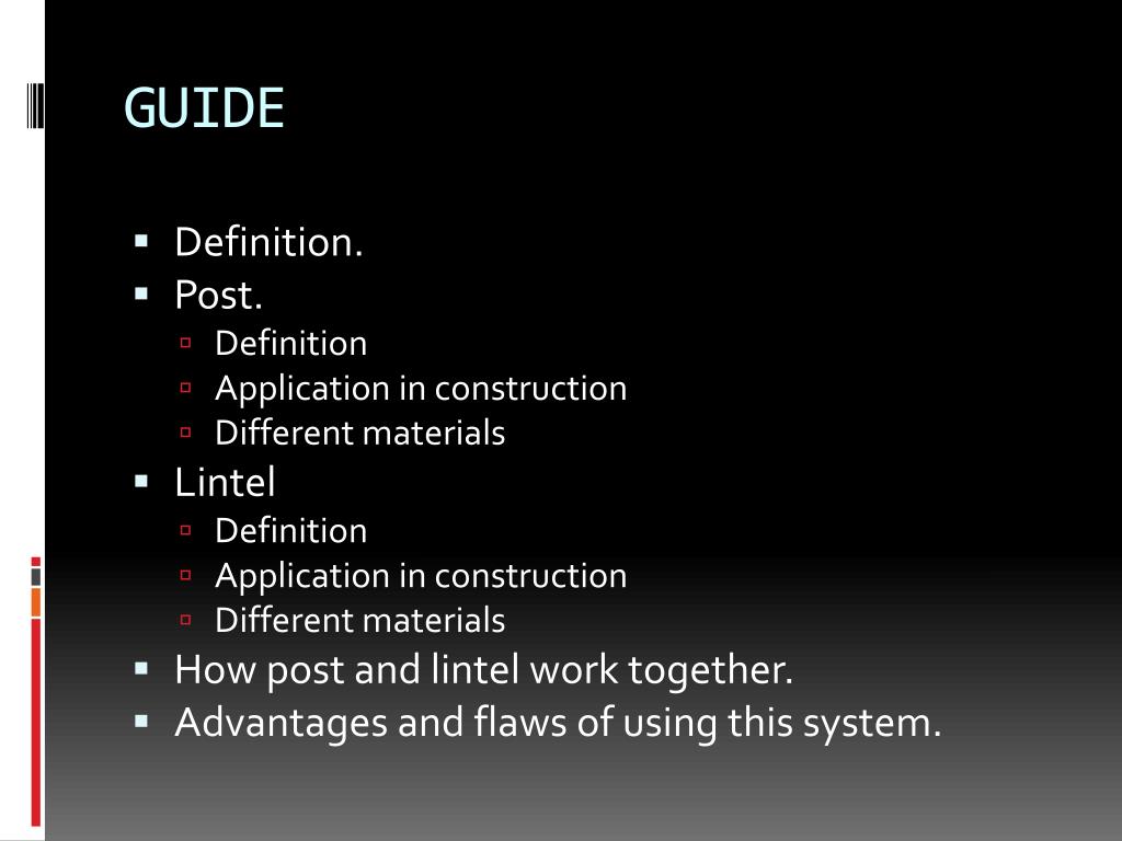 PPT POST AND LINTEL PowerPoint Presentation, free download ID2203915