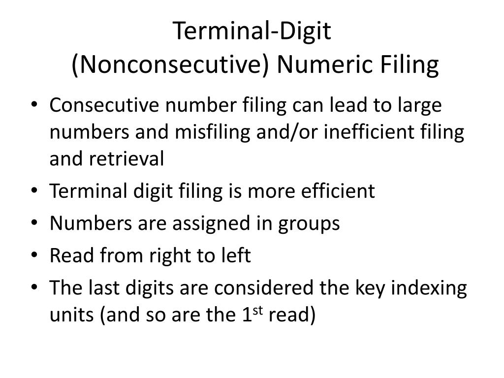 PPT Numeric Filing Procedures PowerPoint Presentation, free download