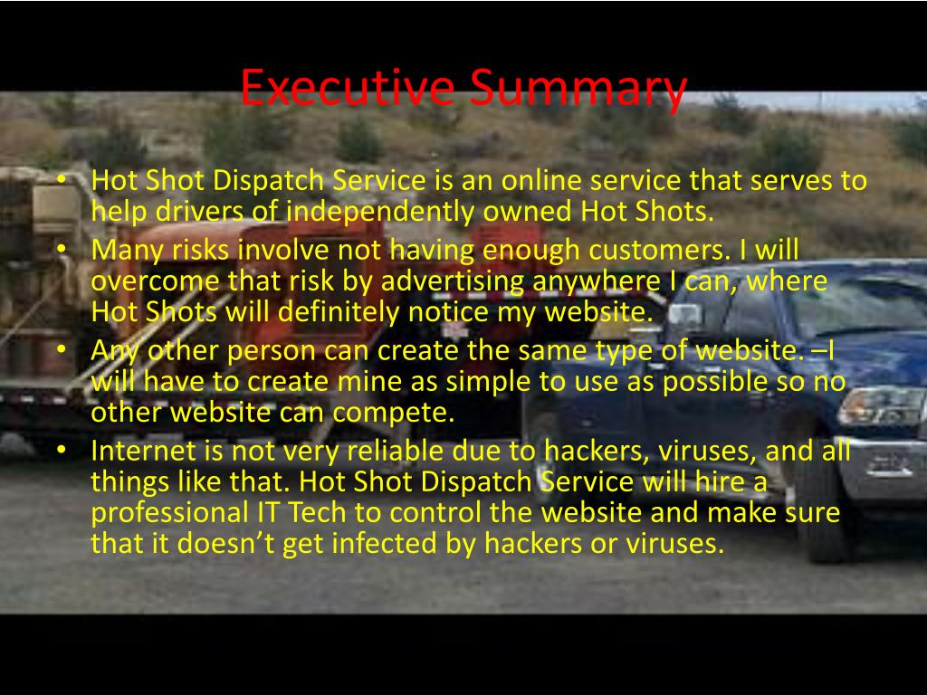 PPT Hot Shot Dispatch Service PowerPoint Presentation, free download