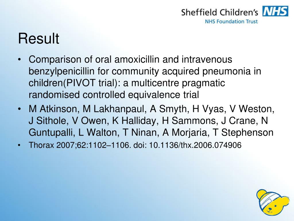 PPT PIVOT IV vs Oral antibiotics for Pneumonia PowerPoint Presentation ID2209565