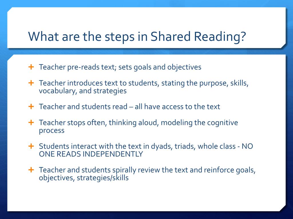 PPT Shared Reading PowerPoint Presentation, free download ID2211246