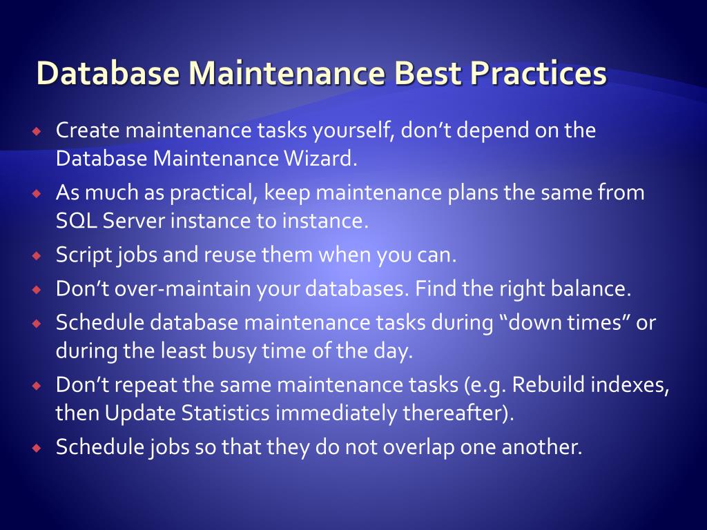 PPT Database Maintenance Optimization PowerPoint Presentation, free