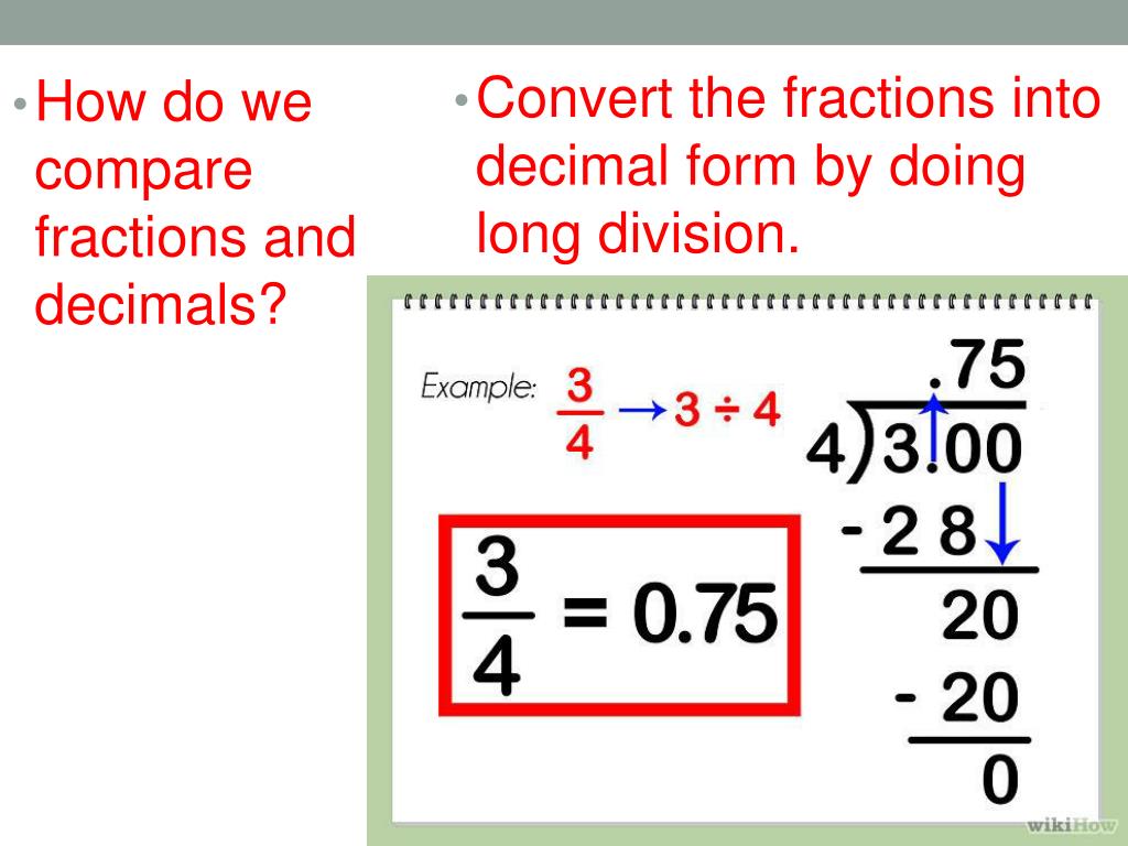 PPT Comparing Fractions and Decimals PowerPoint Presentation, free