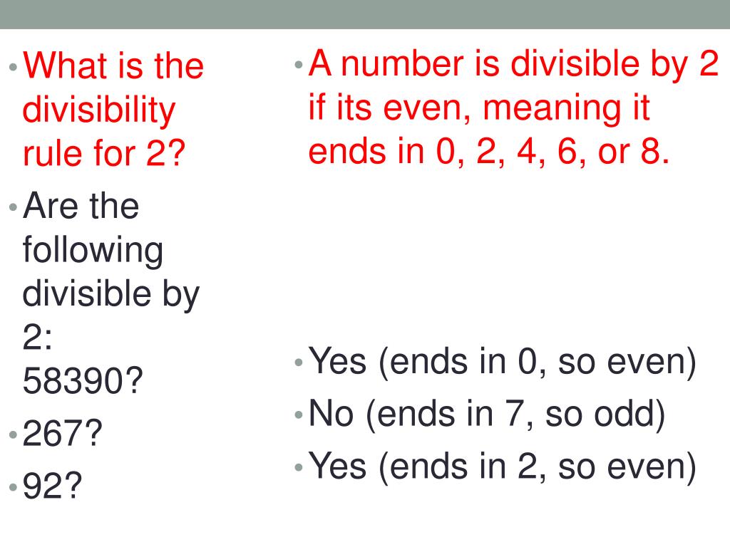 PPT Divisibility RUles PowerPoint Presentation, free download ID