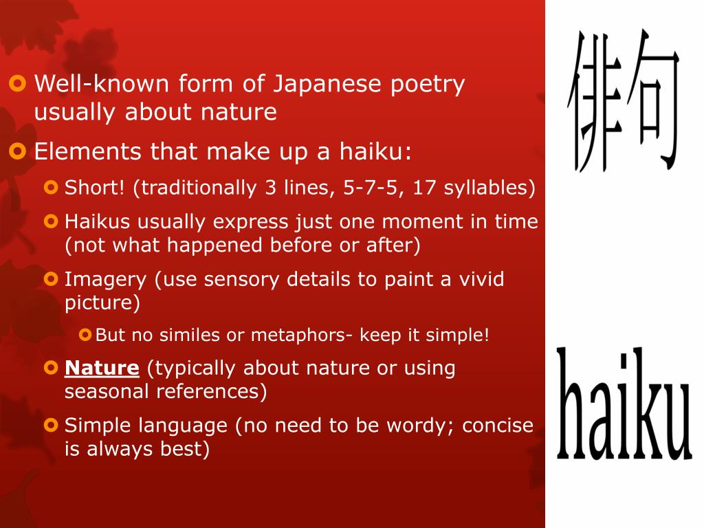 PPT Poetry Unit Japanese Poetry Tanka and Haiku PowerPoint