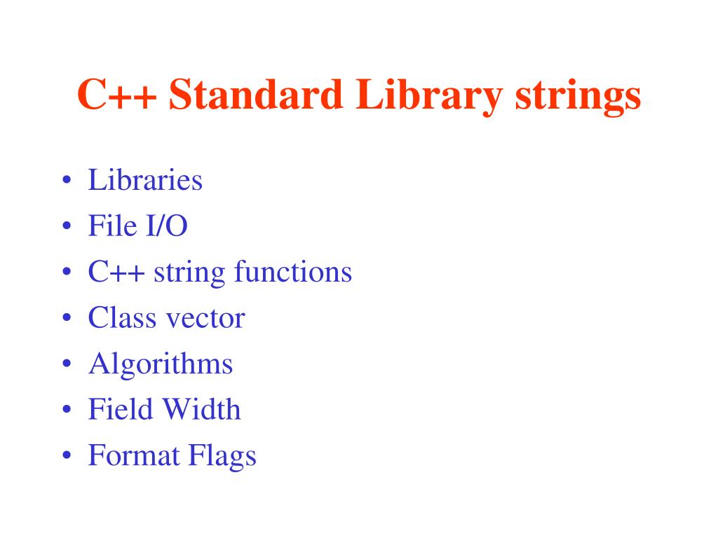 PPT C++ Standard Library strings PowerPoint Presentation, free