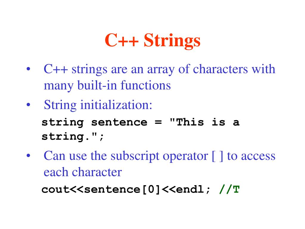 PPT C++ Standard Library strings PowerPoint Presentation, free