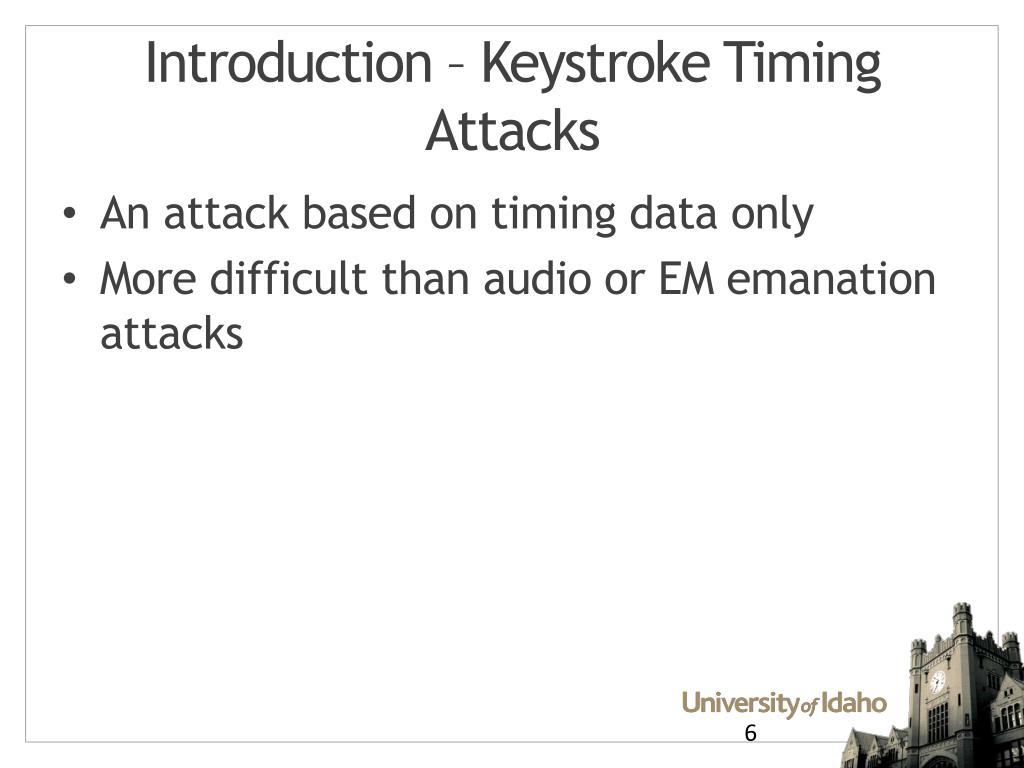 PPT Keystroke Timing Attacks in a FreeText Environment PowerPoint