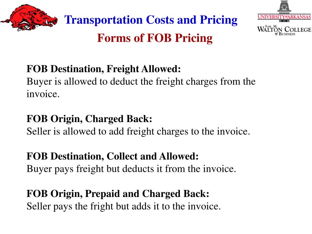 PPT Transportation Costs FOB vs Delivered Pricing Value of Service