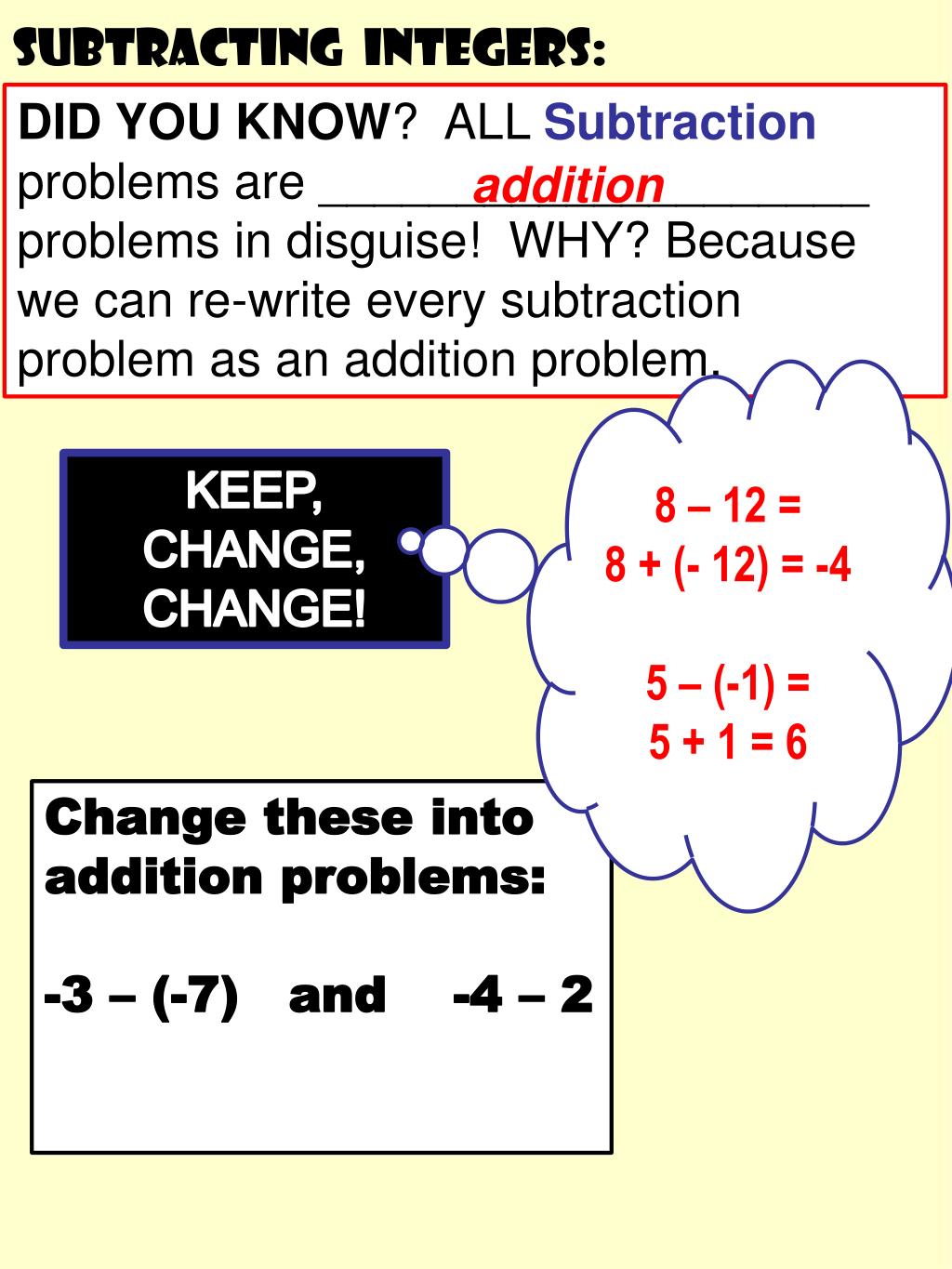 PPT What adding and subtracting integers Why PowerPoint