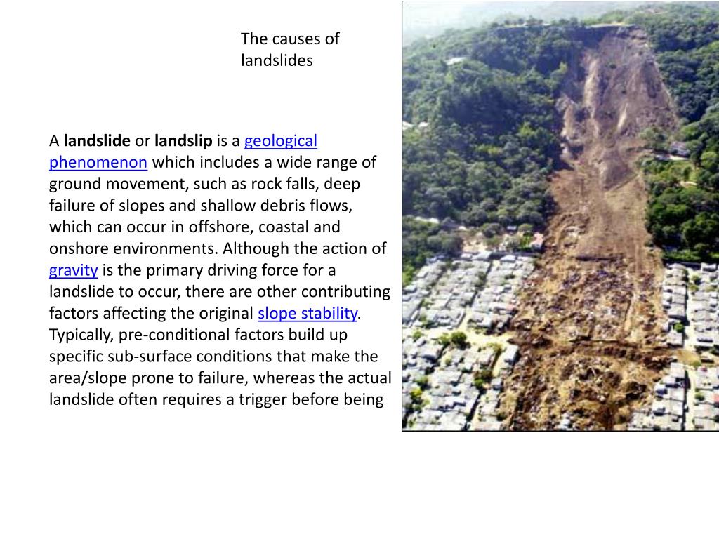 PPT The causes of landslides PowerPoint Presentation, free download