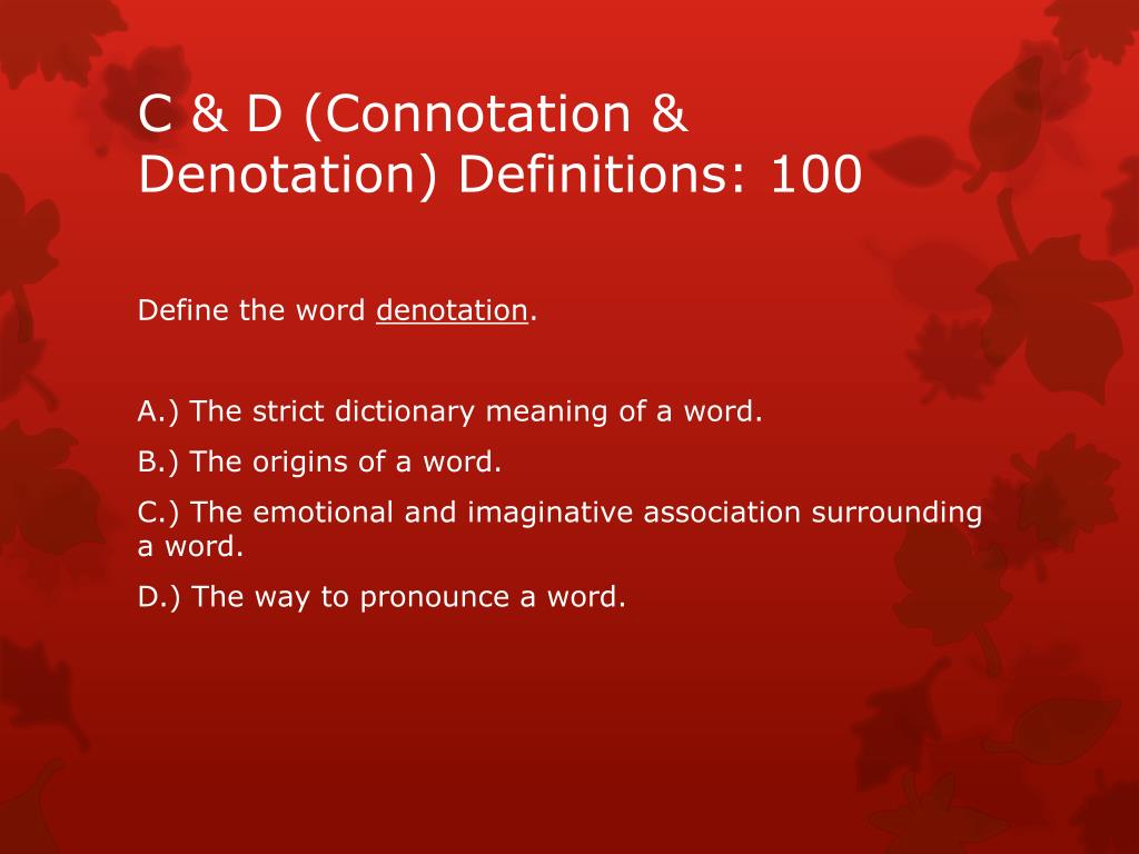PPT Connotation & Denotation Review Jeopardy PowerPoint Presentation