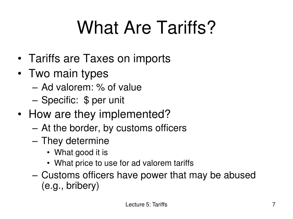 PPT Lecture 5 Tariffs PowerPoint Presentation, free download ID2233191