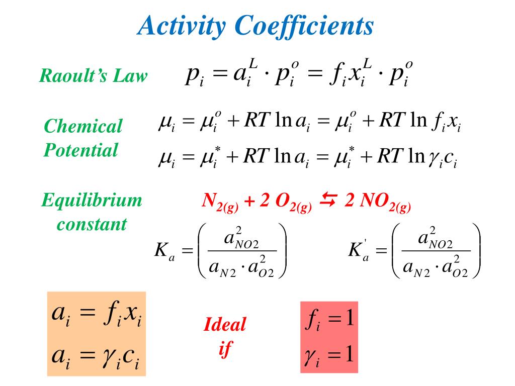 PPT Activity Coefficients PowerPoint Presentation, free download ID