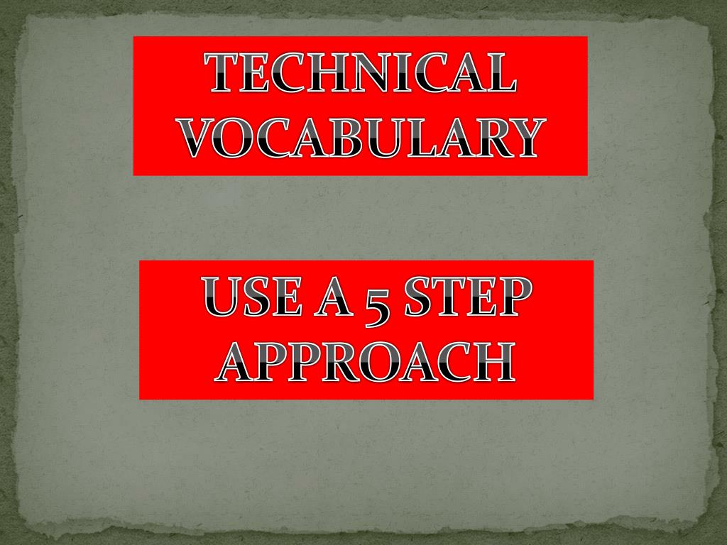 PPT TECHNICAL VOCABULARY PowerPoint Presentation, free download ID