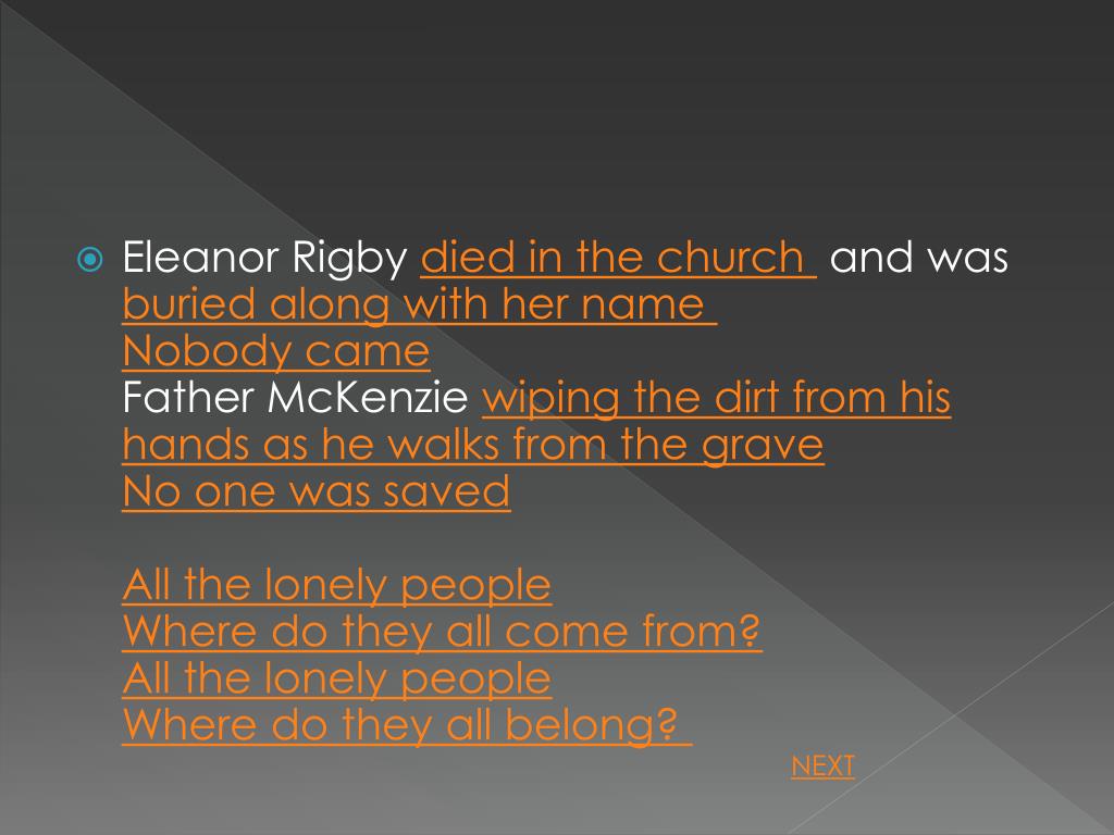 PPT Eleanor Rigby John Lennon PowerPoint Presentation, free