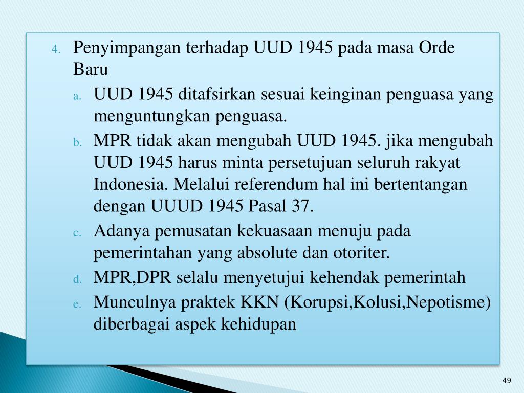 Penyimpangan Pancasila Pada Masa Orde Baru Belajar