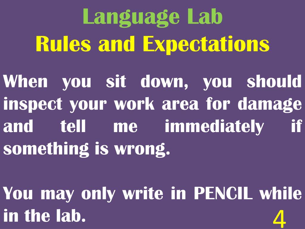 PPT Language Lab Rules and Expectations PowerPoint Presentation, free