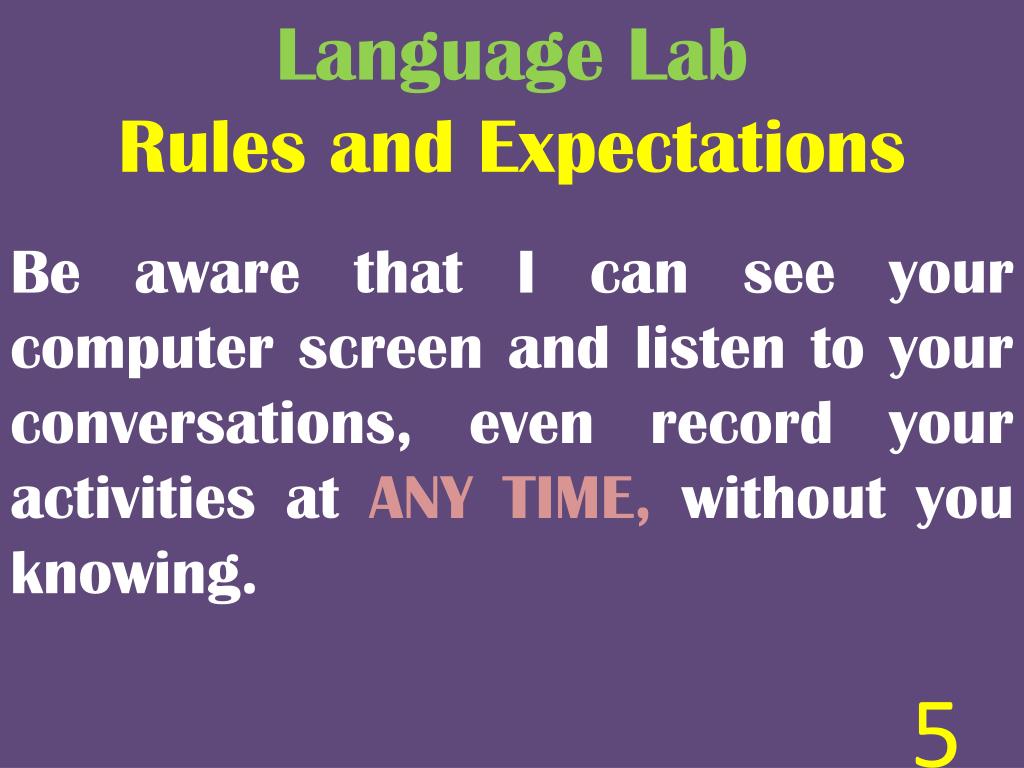 PPT Language Lab Rules and Expectations PowerPoint Presentation, free