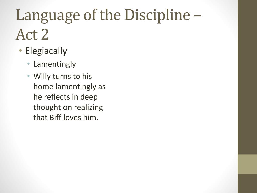 PPT Death of a Salesman Language of Discipline/Genre Terms