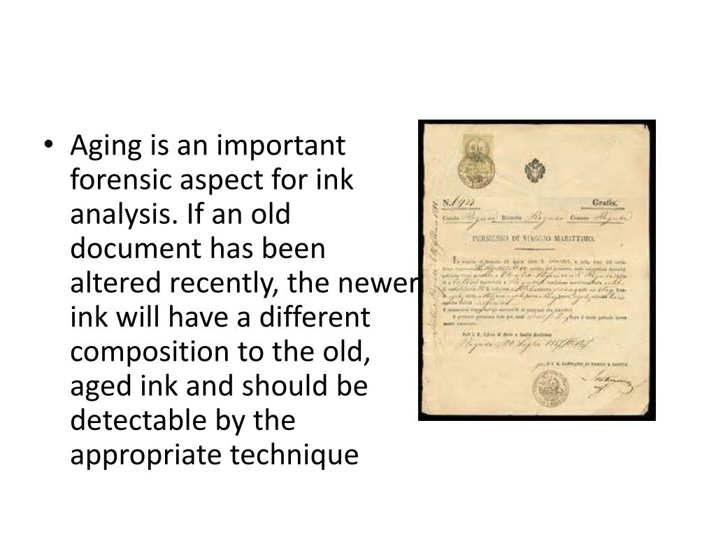 PPT Forensic Analysis of Pens & Inks PowerPoint Presentation ID2249543