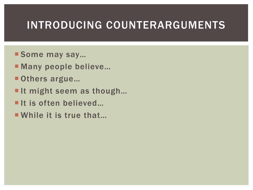 PPT Counterarguments PowerPoint Presentation, free download ID2254090
