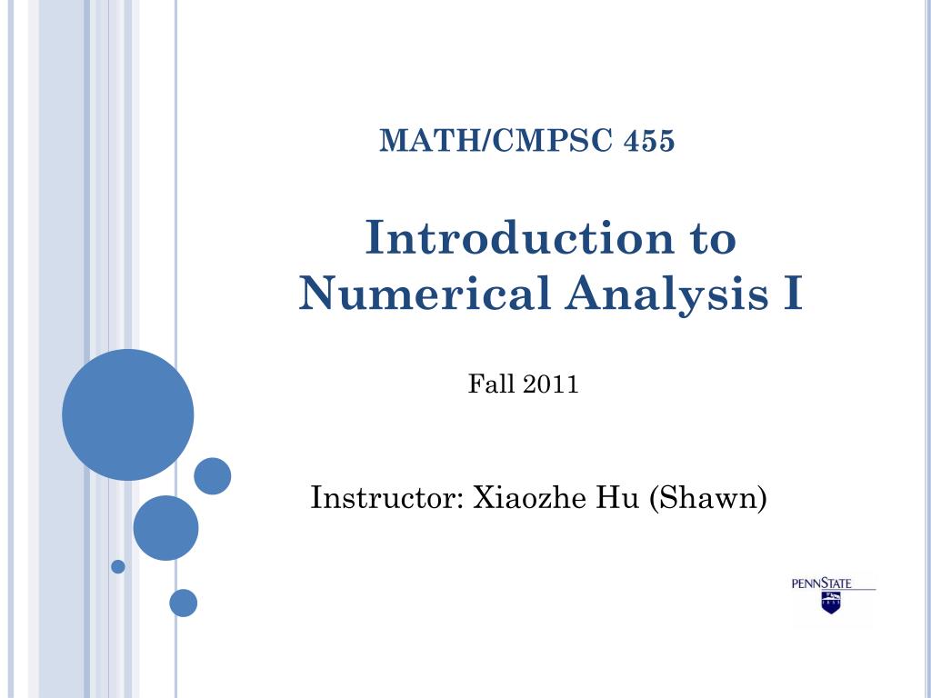 PPT Introduction to Numerical Analysis I PowerPoint Presentation