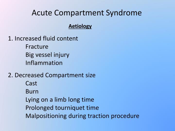 PPT Acute Compartment Syndrome PowerPoint Presentation ID2259539