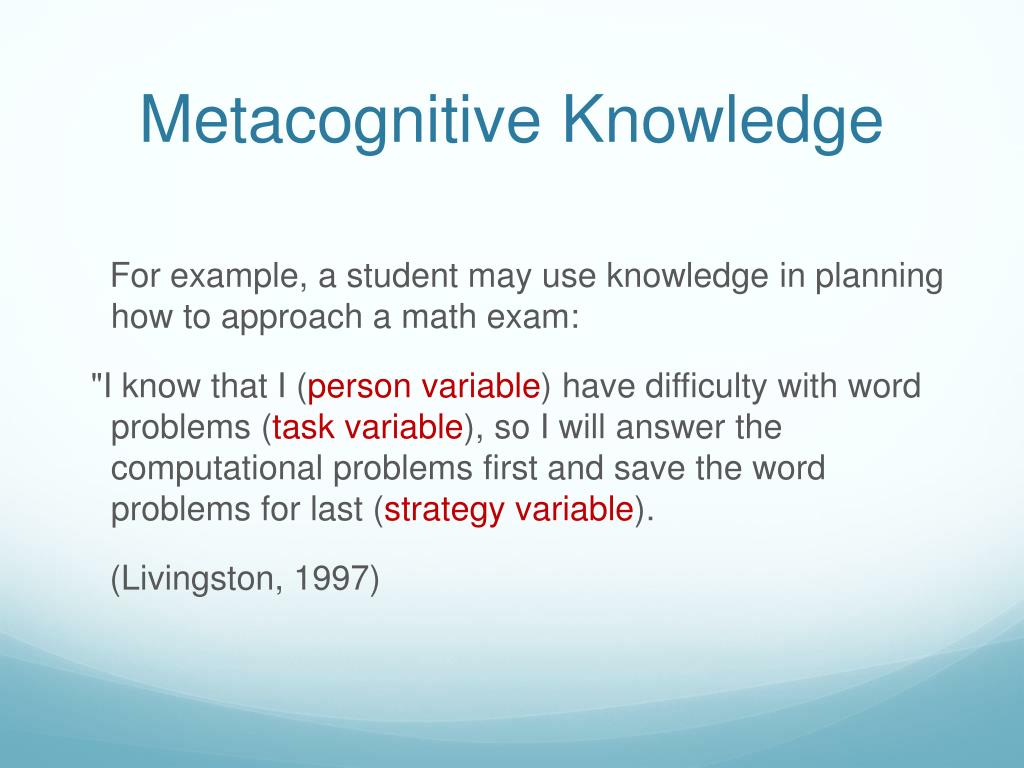 PPT Metacognition Seana DeCrosta Jennifer McCallum EDUS 515 Dr. P