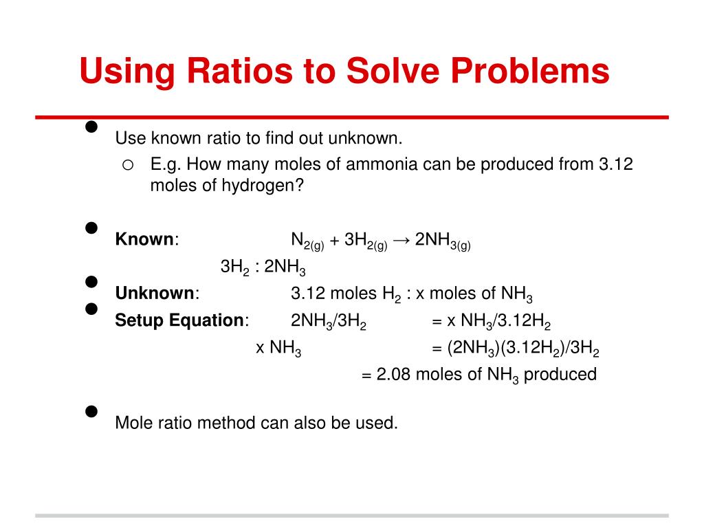 PPT MOLE RATIOS IN CHEMICAL EQUATIONS PowerPoint Presentation, free