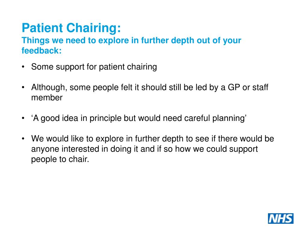 PPT Patient groups survey and Patient Chairing PowerPoint