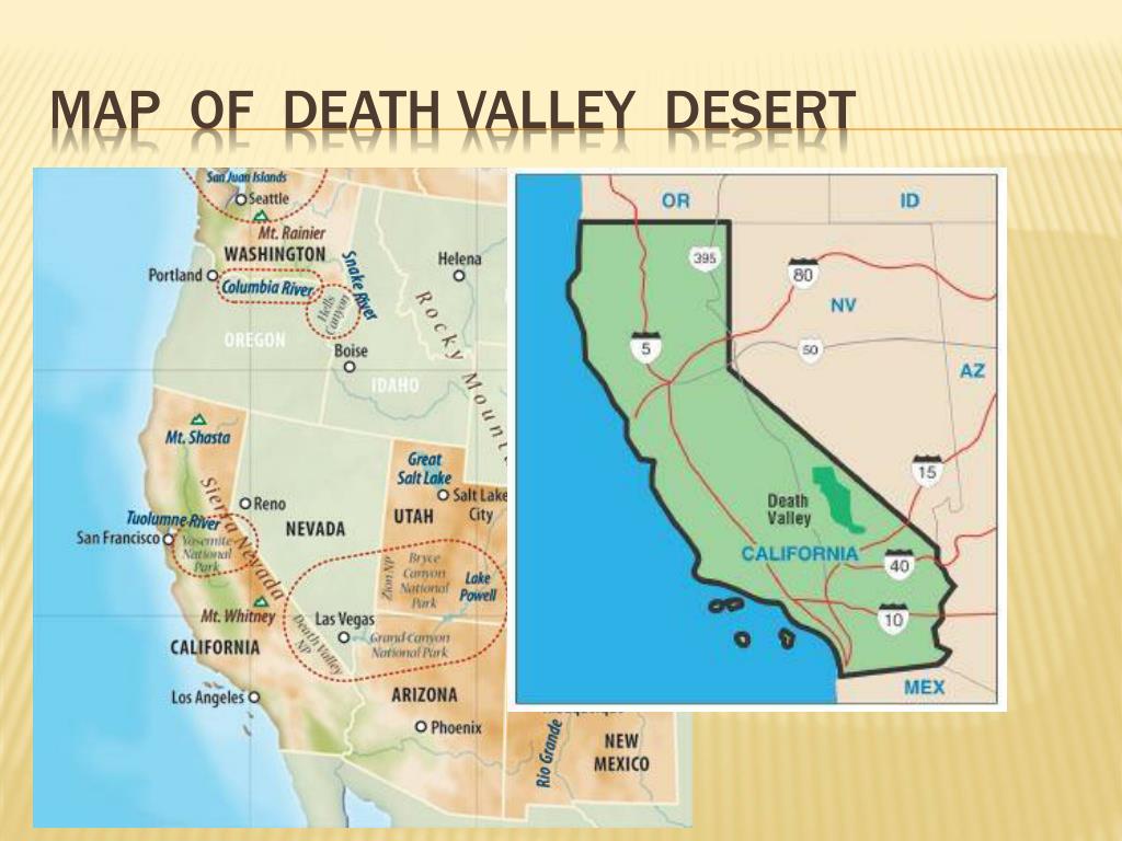 PPT MAP OF DEATH VALLEY DESERT PowerPoint Presentation, free download