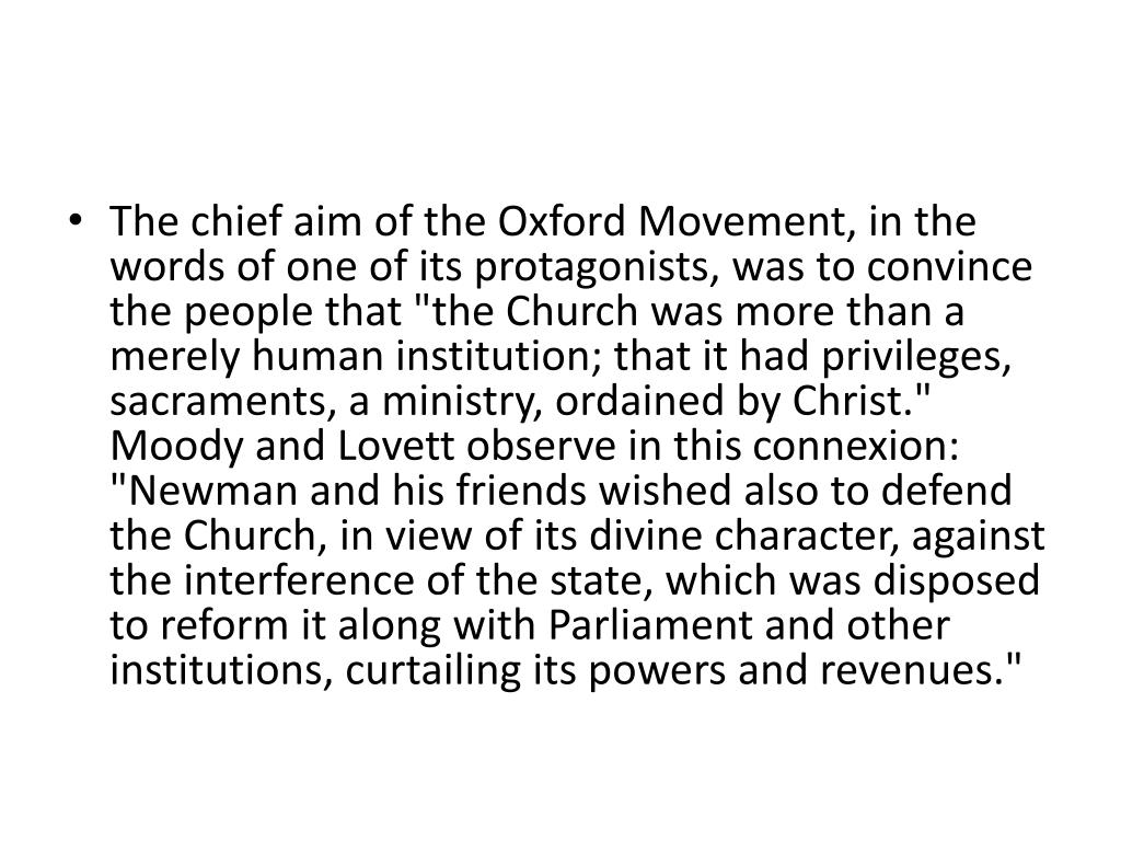 PPT The Oxford Movement in English Literature PowerPoint Presentation