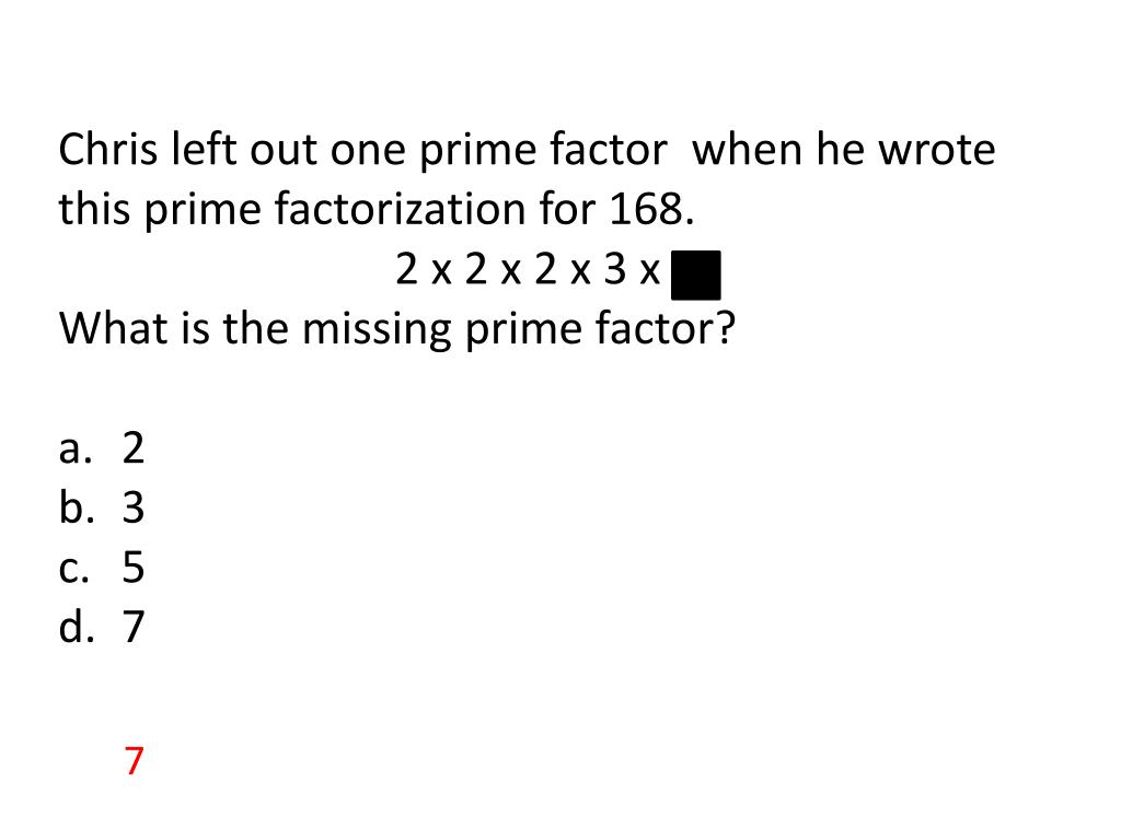 Prime Factorization Of 168 slidesharefile