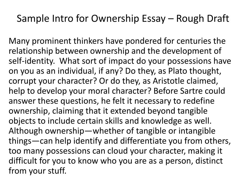Amelia earhart was born in atchison, kansas on july 24, 1897. Ppt Sample Intro For Ownership Essay Rough Draft Powerpoint Presentation Id 2288626