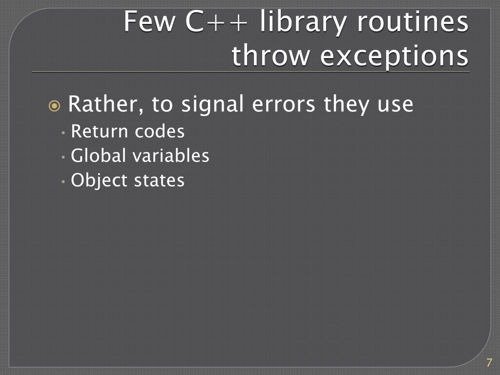 PPT C++ Exception Handling PowerPoint Presentation, free download
