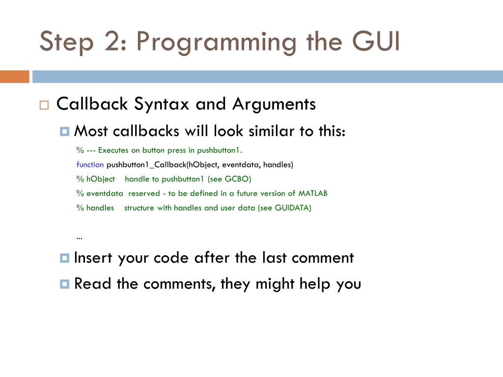 PPT Introduction to the Graphical User Interface (GUI) in MATLAB