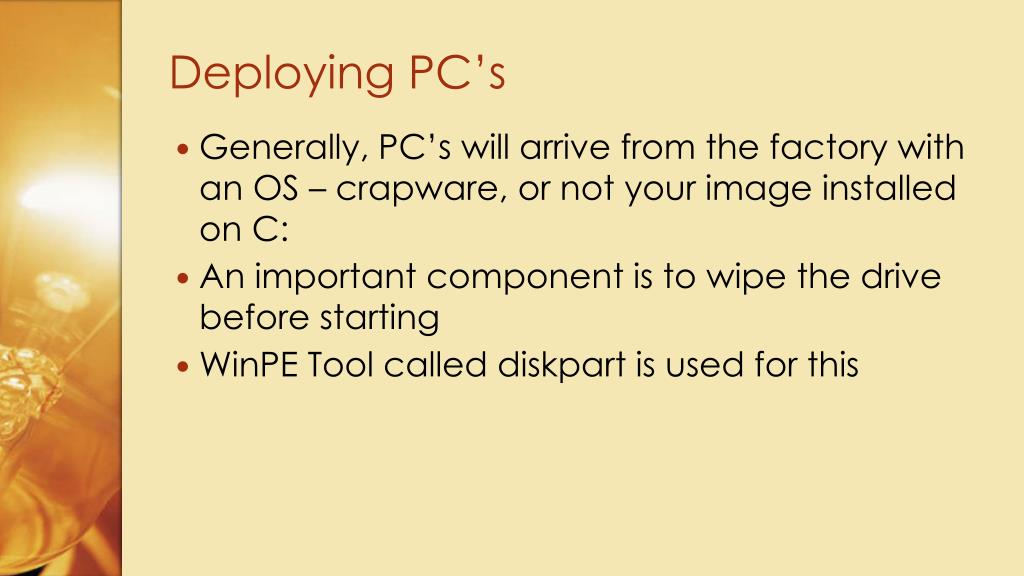PPT WinPE, ImageX and ADK PowerPoint Presentation, free download ID