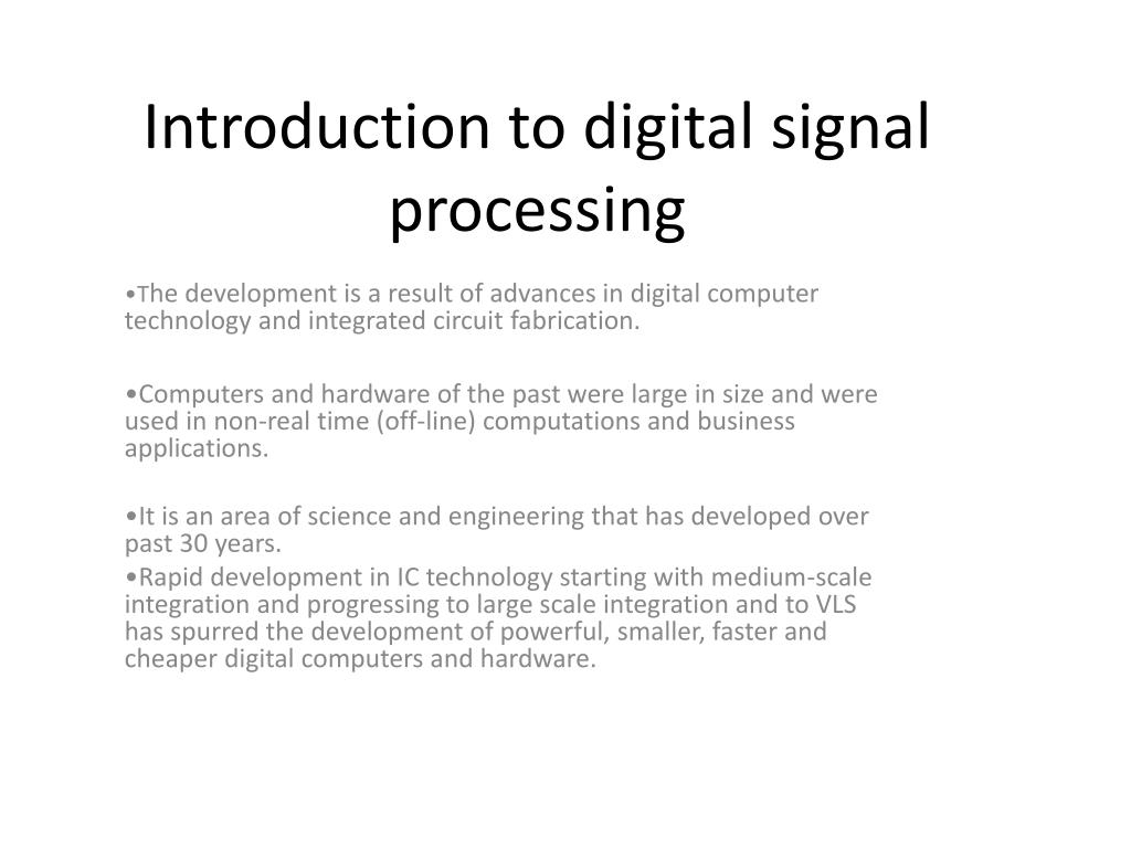 PPT Introduction to digital signal processing PowerPoint Presentation