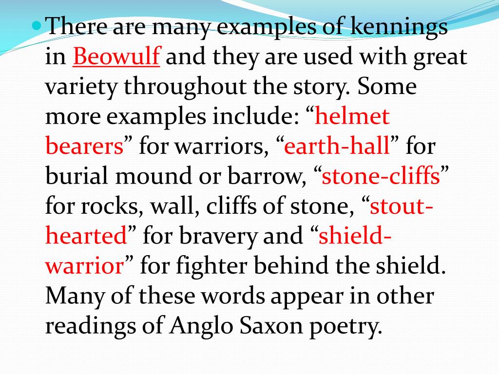 The Kenning Used to Describe Beowulf GianakruwHardy