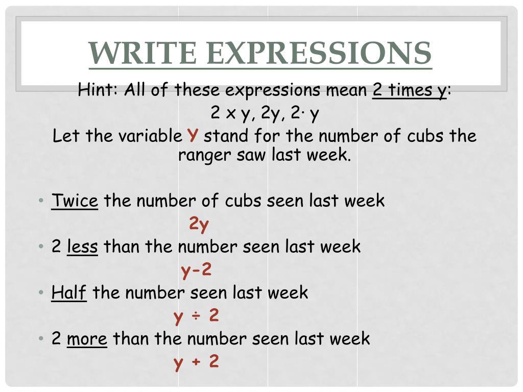PPT Write and Solve Expressions PowerPoint Presentation, free