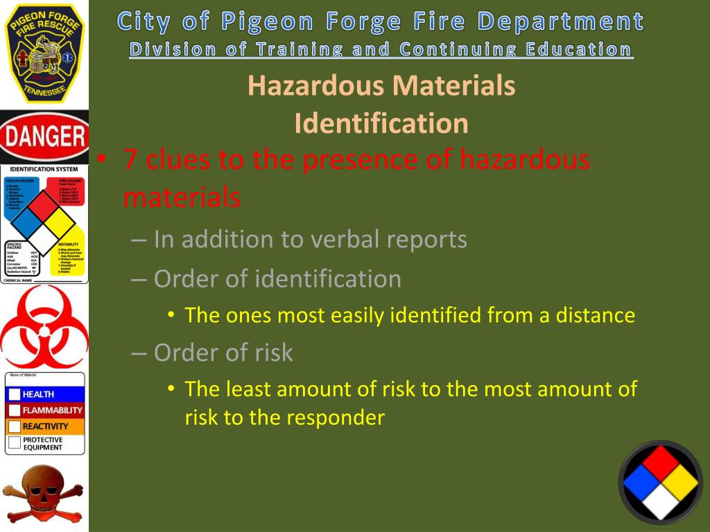 PPT Chapter 3 Hazardous Materials Identification PowerPoint