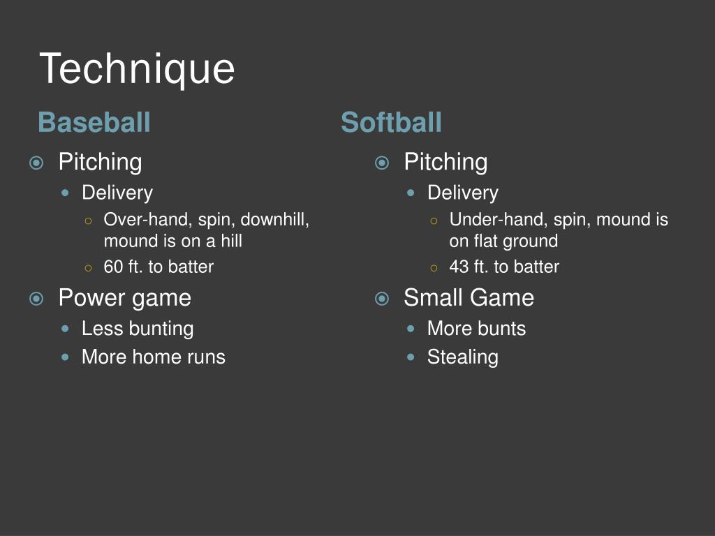 PPT Baseball Vs. Softball PowerPoint Presentation, free download ID2321324