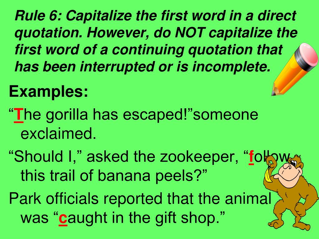 PPT Capitalization in Sentences PowerPoint Presentation, free