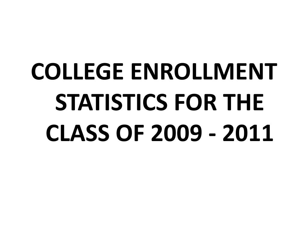 PPT COLLEGE ENROLLMENT STATISTICS FOR THE CLASS OF 2009 2011 PowerPoint Presentation ID