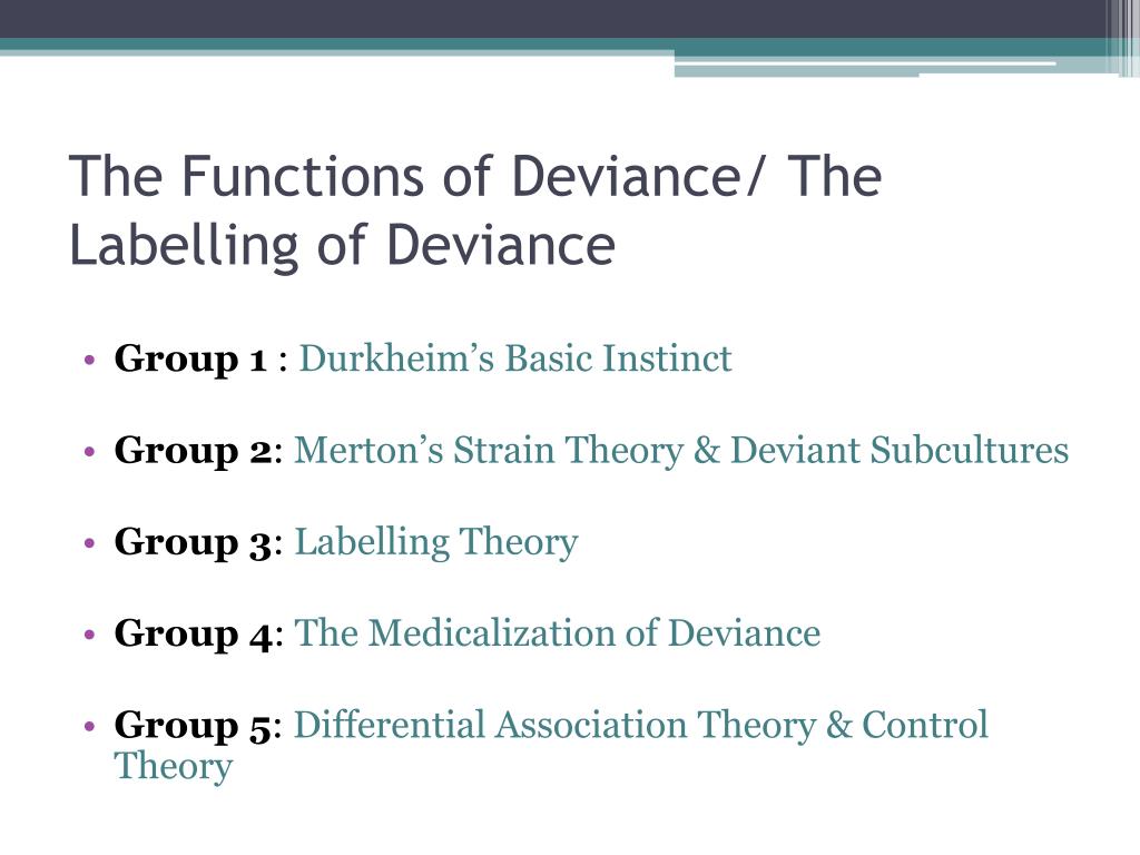 PPT Deviance and its Social Functions PowerPoint Presentation, free