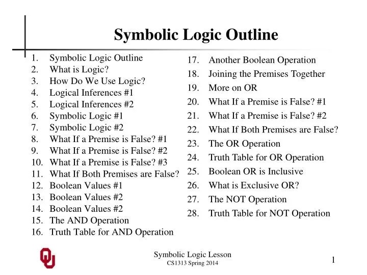 PPT Symbolic Logic Outline PowerPoint Presentation, free download