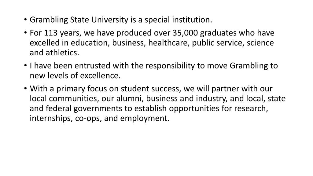PPT to Grambling State University PowerPoint Presentation