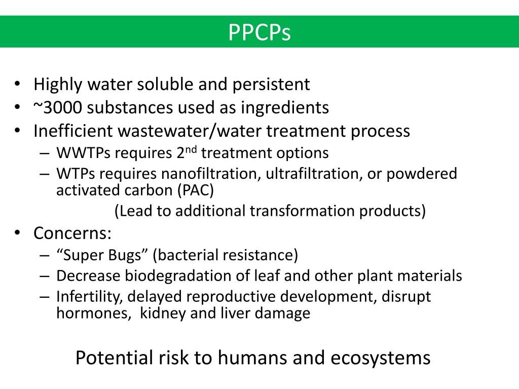 PPT Emerging Contaminants pharmaceuticals and personal care products