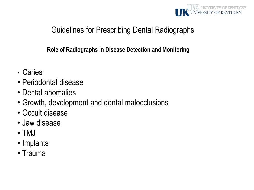PPT Guidelines for Prescribing Dental Radiographs ODM820 Spring 2009